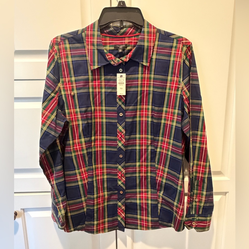 NWT Talbots || Plaid Button-Down Shirt || Sz 16P